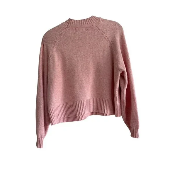 Old Navy SoSoft Pink Crewneck Sweater "Adore" Pullover Petite Small - Picture 3 of 6